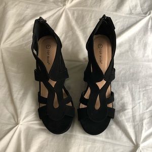 Top Moda Black Wedges